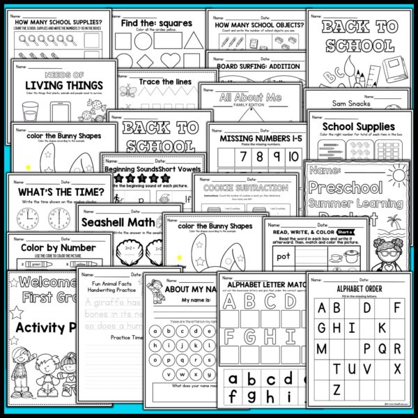 First Grade Worksheets  Printable Math worksheet - Literacy Activities NO PREP Worksheet Phonics - Teacher Resources Back To School - Image 2