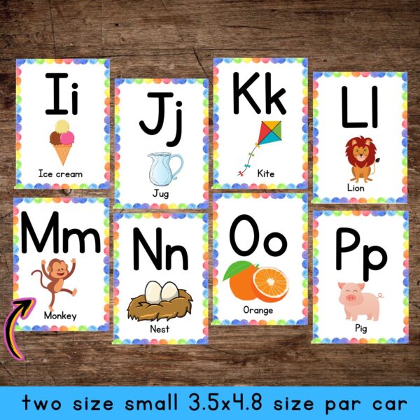 Alphabet flashcards Educational Cards, A-Z Cards, Learn ABCs Alphabet Flashcards for Toddler 1st grade kids ABC Cards Preschool Language - Image 2