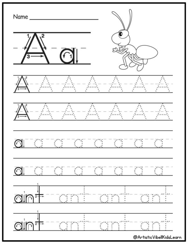 Alphabet Handwriting | Tracing Practice: Upper and Lower Case Letters - Image 3