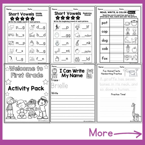 140 First Grade morning work Review Worksheets Teacher Resources worksheet Math,literacy - Image 2